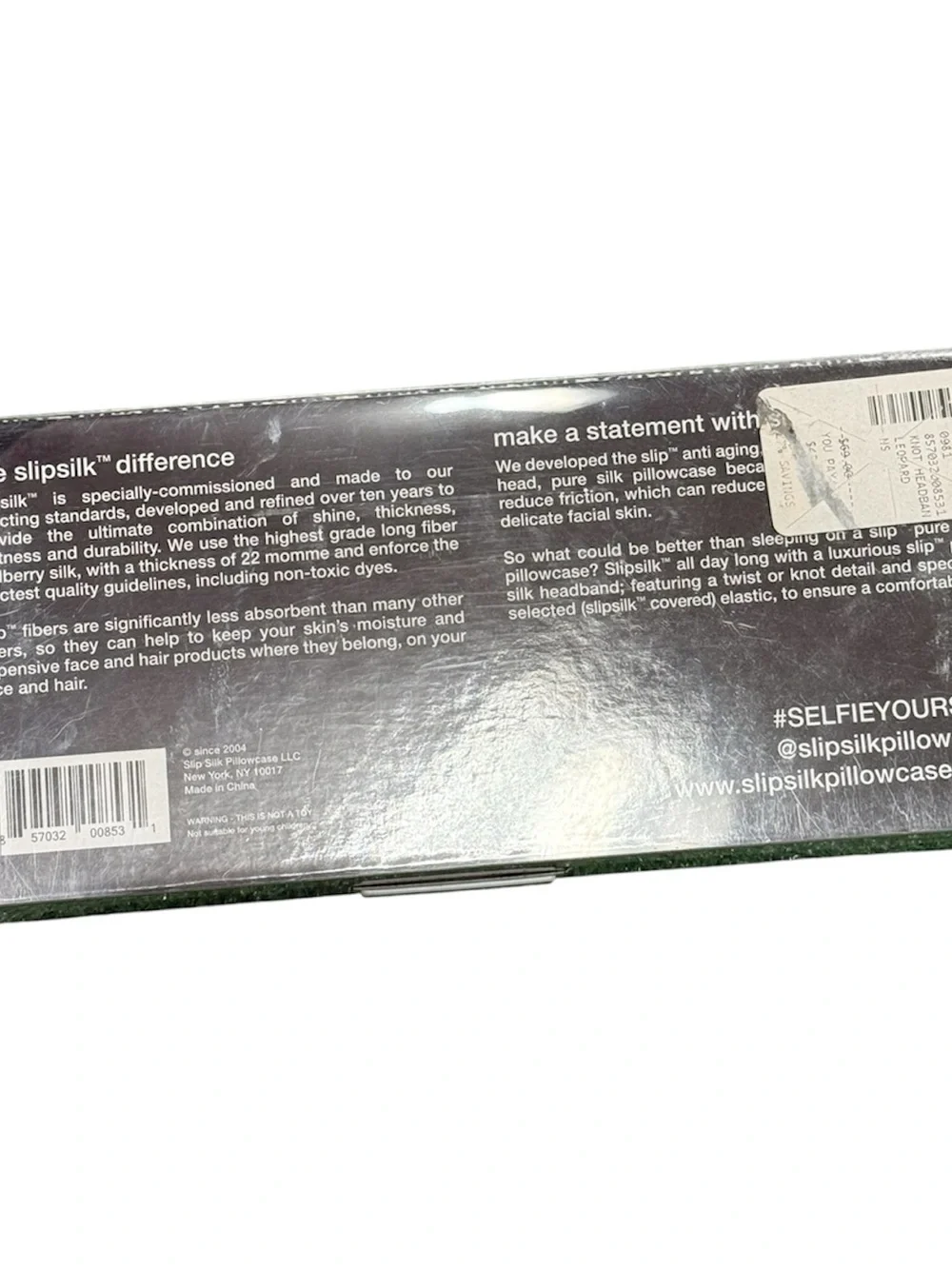 Slip pure silk leopard print headband in  Box